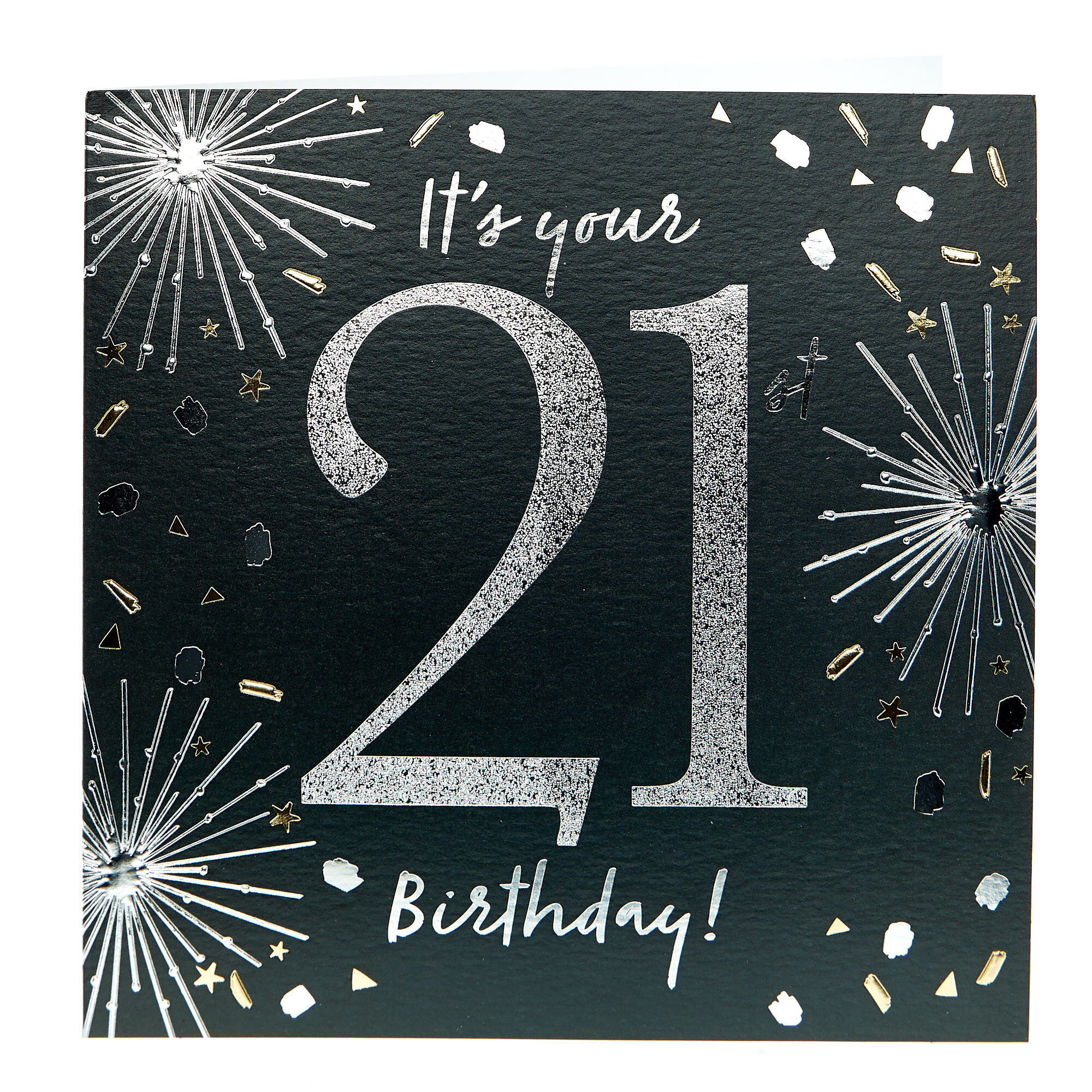 Buy Platinum Collection 21st Birthday Card - Black & Gold for GBP 1.49